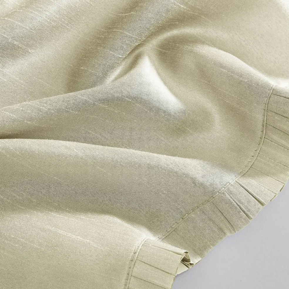 Threadmade Versailles Faux Silk Blackout Window Curtain, Ivory - 52"W x 95"L