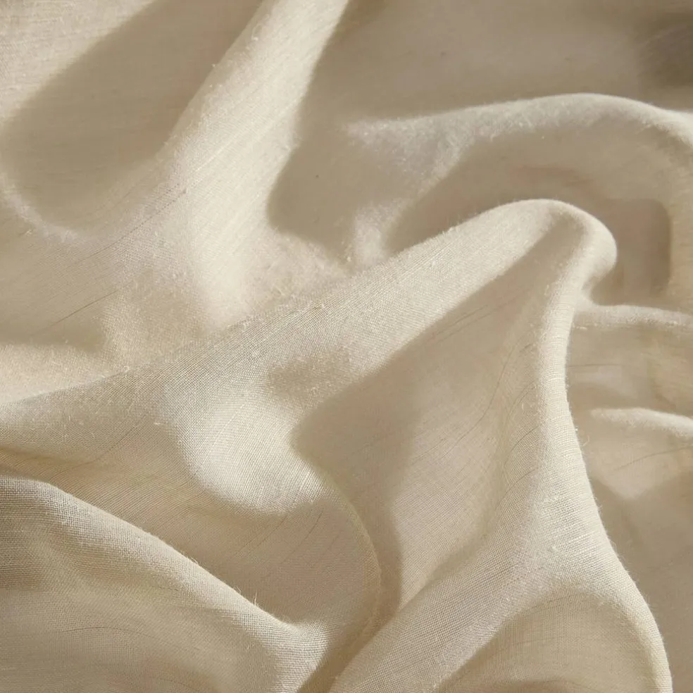 Threadmade Vienna Tie-Top Sheer Window Curtain, Off-White - 52"W x 95"L