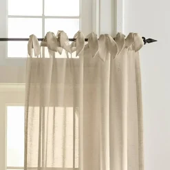 Threadmade Vienna Tie-Top Sheer Window Curtain, Off-White - 52