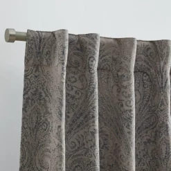 Threadmade Vittoria Paisley Printed Blackout Curtain Panel, Blue - 52