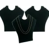 3 6 Tier Black Flocked Cardboard Necklace Chain Display Bust Easels