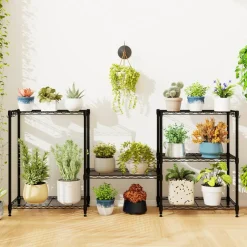 3-Tier Heavy Duty Metal Shelving Rack Wire Storage Organizer Black