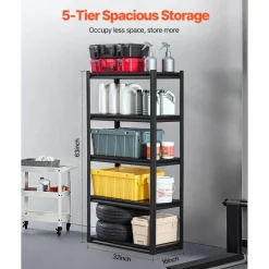 5-Tier Metal Storage Shelves 2000 lbs Garage Utility Rack Adjustable Kitchen Warehouse