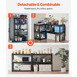 5-Tier Metal Storage Shelves 2000 lbs Garage Utility Rack Adjustable Kitchen Warehouse