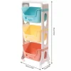 3-Tier Rolling Cart Kids Playroom Decor Doll Activity Rack Shelf 10kg/22.04lbs