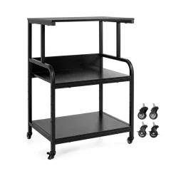 3-Tier Rolling Printer Stand with Adjustable Shelf, 21.5
