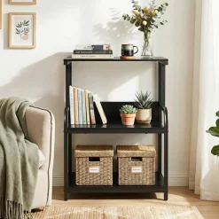 3-Tier Rolling Printer Stand with Adjustable Shelf, 21.5