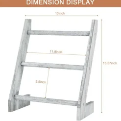 3-Tier Rustic Wood Farmhouse Wall Hanging Ladder Towel Rack