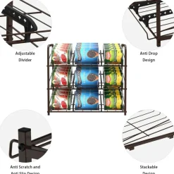 3-Tier Stackable Can Rack Organizer