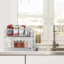 2-Tier Stackable Sliding Basket Cabinet Organizers, 2ct.