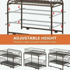 2-Tier Stackable Sliding Basket Cabinet Organizers, 2ct.