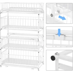 2-Tier Stackable Sliding Basket Cabinet Organizers, 2ct.