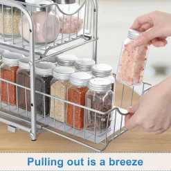 2-Tier Stackable Sliding Basket Cabinet Organizers, 2ct.