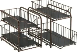 2-Tier Stackable Sliding Basket Cabinet Organizers, 2ct.