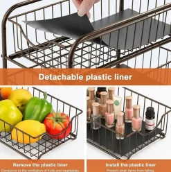 2-Tier Stackable Sliding Basket Cabinet Organizers, 2ct.