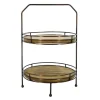 16.5" 2-Tier Wood & Metal Tray by Ashland®
