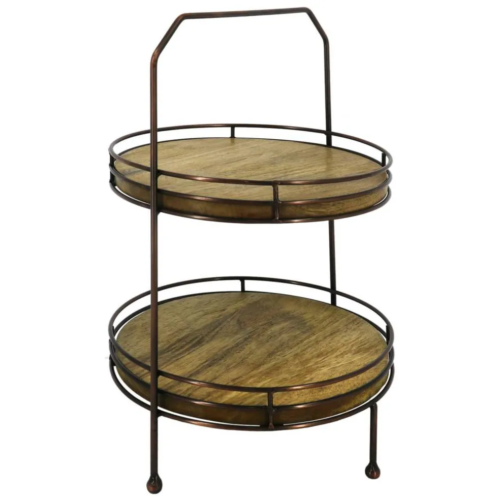 16.5" 2-Tier Wood & Metal Tray by Ashland®