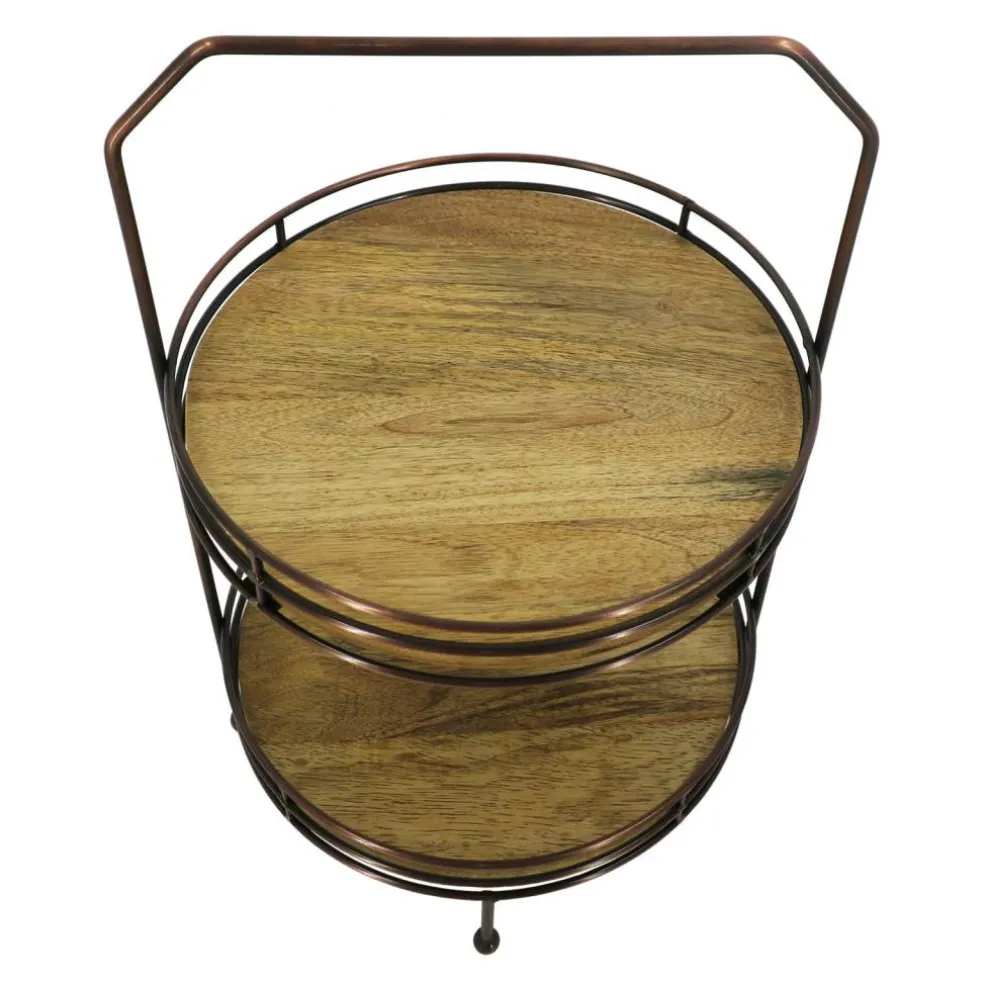 16.5" 2-Tier Wood & Metal Tray by Ashland®