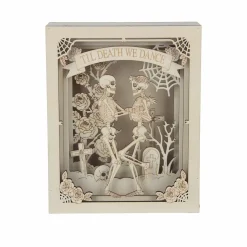 8.75" Til Death We Dance Skeleton Shadow Box DIY LED Wood Décor by Make Market®