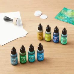 Tim Holtz® Greens & Blue 8 Color Alcohol Ink Set