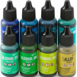 Tim Holtz® Greens & Blue 8 Color Alcohol Ink Set