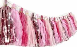 Tissue Paper Tassels Paper Tassel Garland Banner Table Decor Party Tassels Banner Wedding Birthday Baby Shower Nursey Party Decorations Supplies (20, Rose Gold+Pink+Rose Red+Lt-Pink)