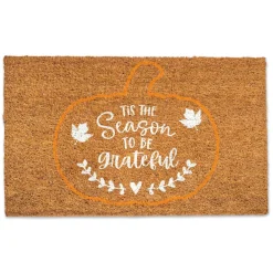 Tis the Season to be Grateful Plaid Doormat