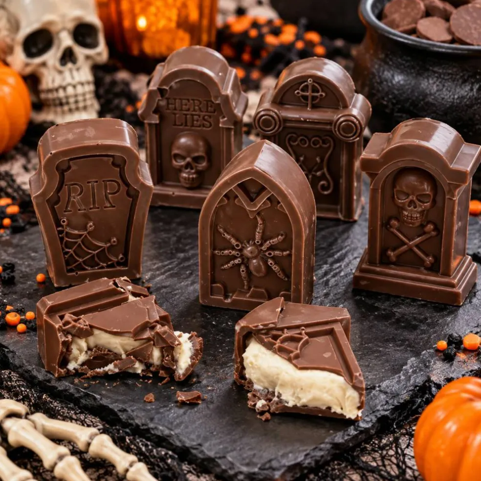 Tombstone Chocolate Mold – Halloween Silicone Candy Mold 6 Cavity