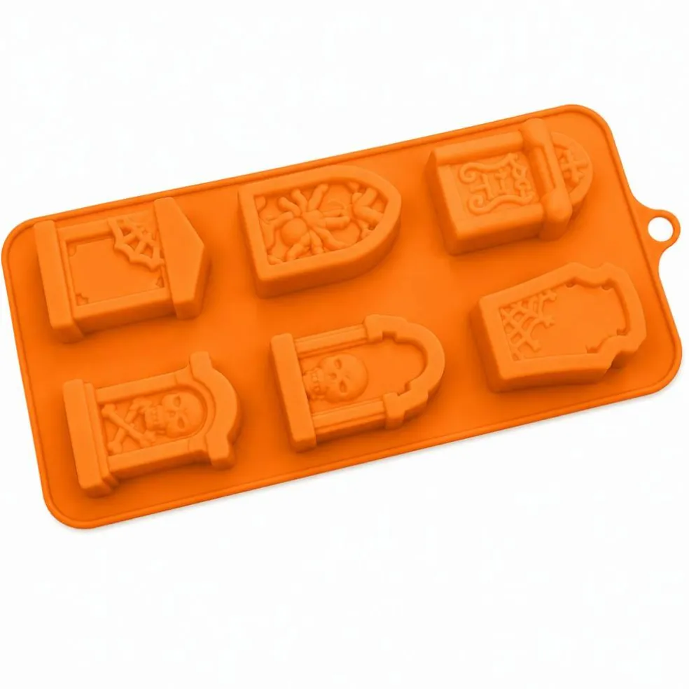 Tombstone Chocolate Mold – Halloween Silicone Candy Mold 6 Cavity