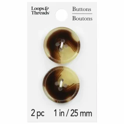 1" Tortoise Buttons, 2ct. by Loops & Threads®