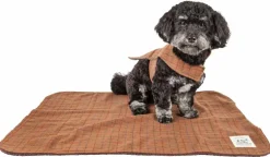 Touchdog 2-In-1 Windowpane Plaided Dog Jacket With Matching Reversible Dog Mat