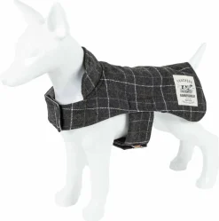 Touchdog 2-In-1 Windowpane Plaided Dog Jacket With Matching Reversible Dog Mat