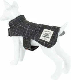 Touchdog 2-In-1 Windowpane Plaided Dog Jacket With Matching Reversible Dog Mat