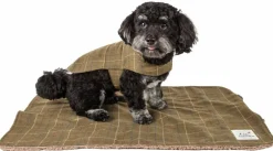 Touchdog 2-In-1 Windowpane Plaided Dog Jacket With Matching Reversible Dog Mat