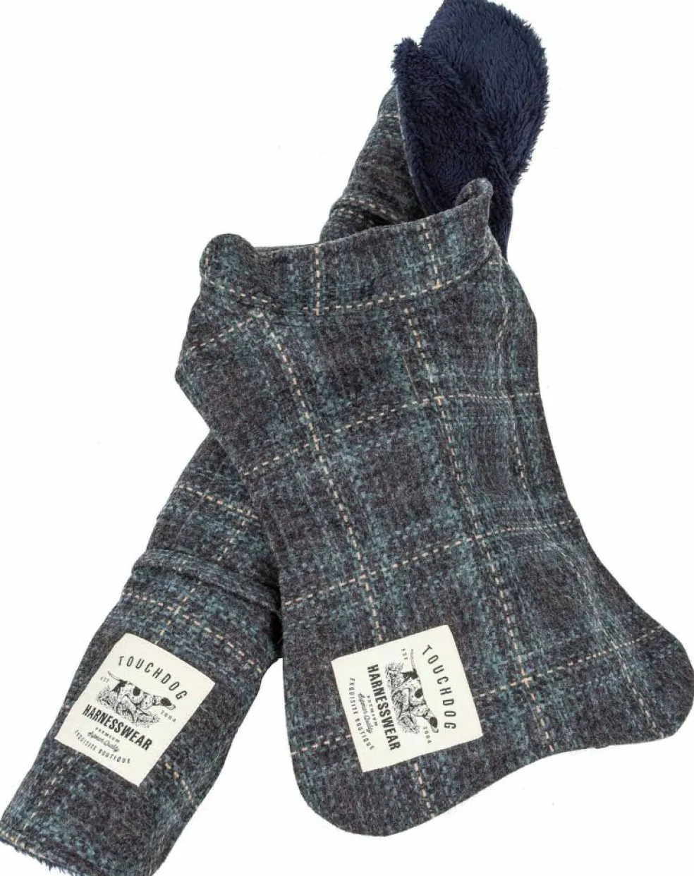 Touchdog 2-In-1 Windowpane Plaided Dog Jacket With Matching Reversible Dog Mat