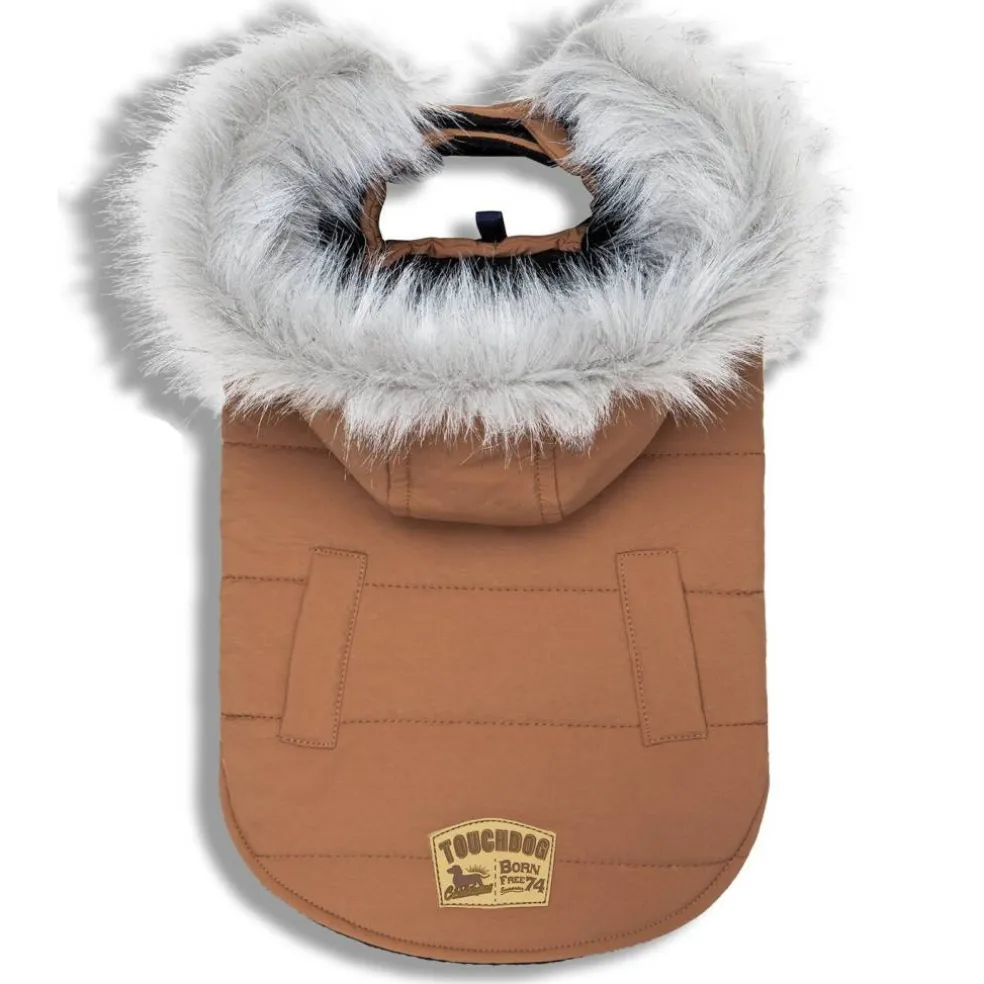 Touchdog - Large - Brown - Duck-Down Parka Dog Coat - 1 Piece