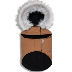 Touchdog - Large - Brown - Duck-Down Parka Dog Coat - 1 Piece