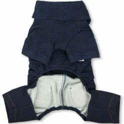 Touchdog - X-Large - Navy - Vogue Neck-Wrap Sweater and Denim Pant Outfit - 1 Piece