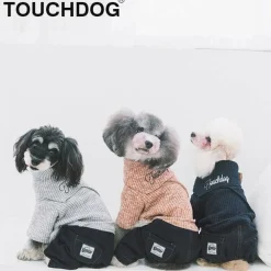 Touchdog - X-Large - Peach - Vogue Neck-Wrap Sweater and Denim Pant Outfit - 1 Piece