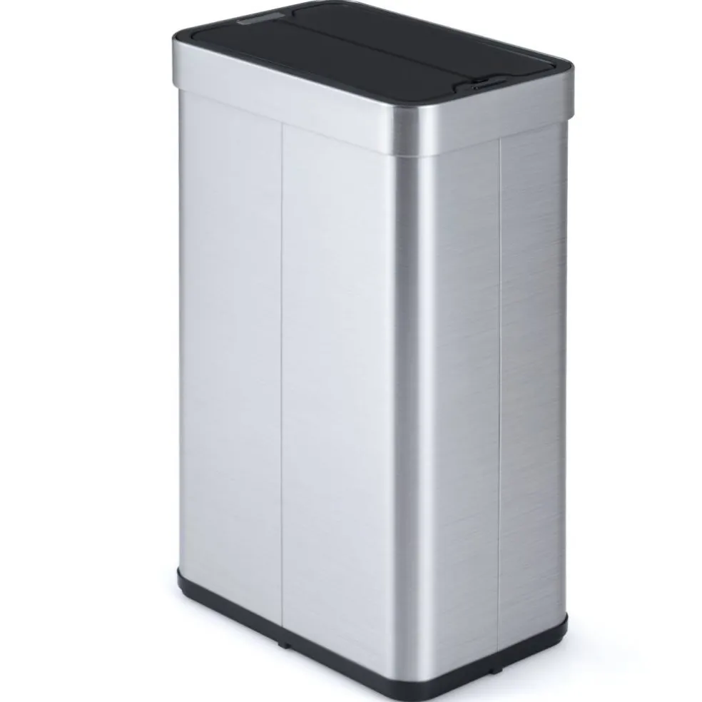 Touchless 16 Gallon Trash Can with Automatic Wing Lids and Anti-Fingerprint Finish