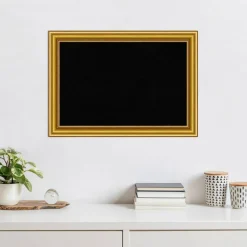 Townhouse Gold Wood Framed Corkboard, Black Cork