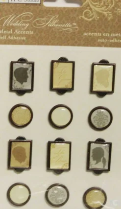 TPC Studio Wedding Silhouette Metal Self Adhesive Embellishments