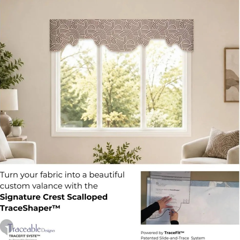 Traceable Designer® Crest Scalloped No-Sew DIY Window Valance Making Kit