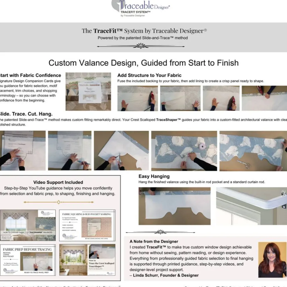 Traceable Designer® Crest Scalloped No-Sew DIY Window Valance Making Kit