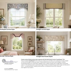 Traceable Designer Multi-Style Cornice Valance TraceShaper™ Kit, No-Sew Fabric Shaping Forms
