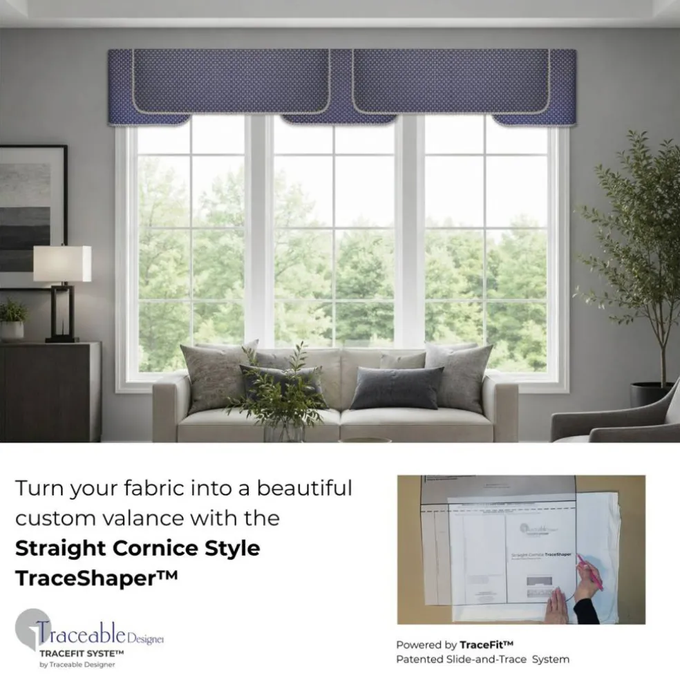Traceable Designer Straight Cornice Style TraceShaper™ Kit, No-Sew Fabric Shaping Form