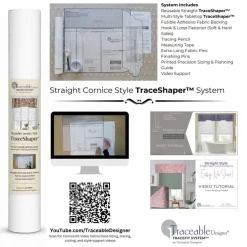 Traceable Designer Straight Cornice Style TraceShaper™ Kit, No-Sew Fabric Shaping Form