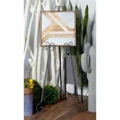 Traditional Black Iron Floor Easel, 46" x 21" x 22"
