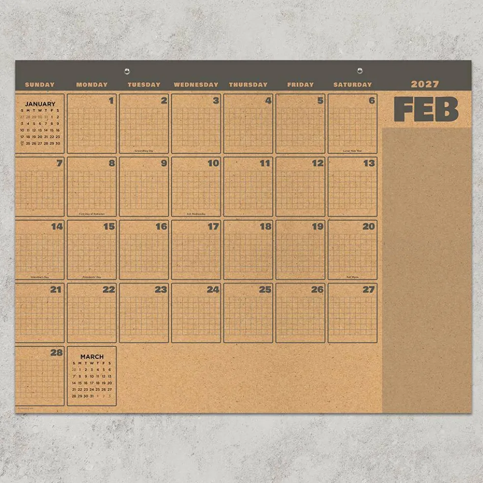 2027 Trail + Timber Large Desk Pad Monthly Blotter Calendar
