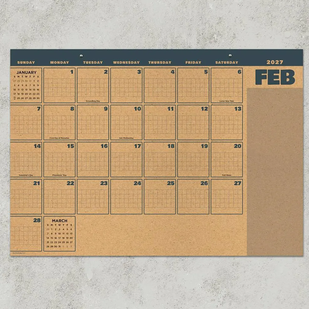 2027 Trail + Timber Medium Desk Pad Monthly Blotter Calendar